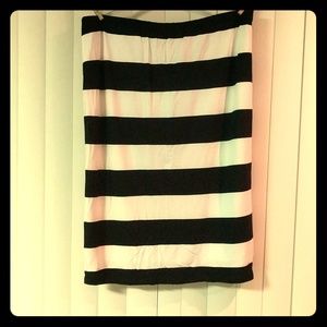 Pencil midi striped skirt